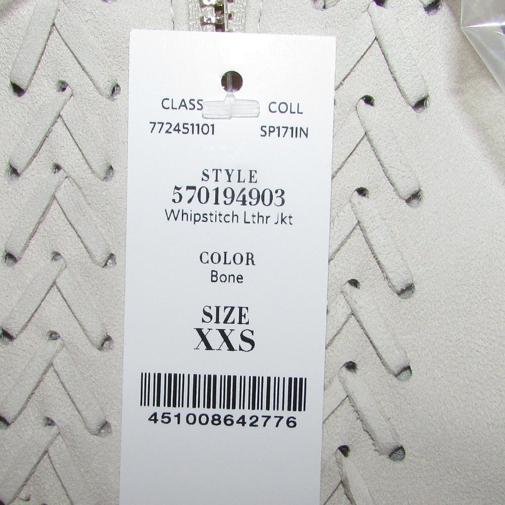 WHBM  Leather Jacket off white XXS - Picture 5 of 9